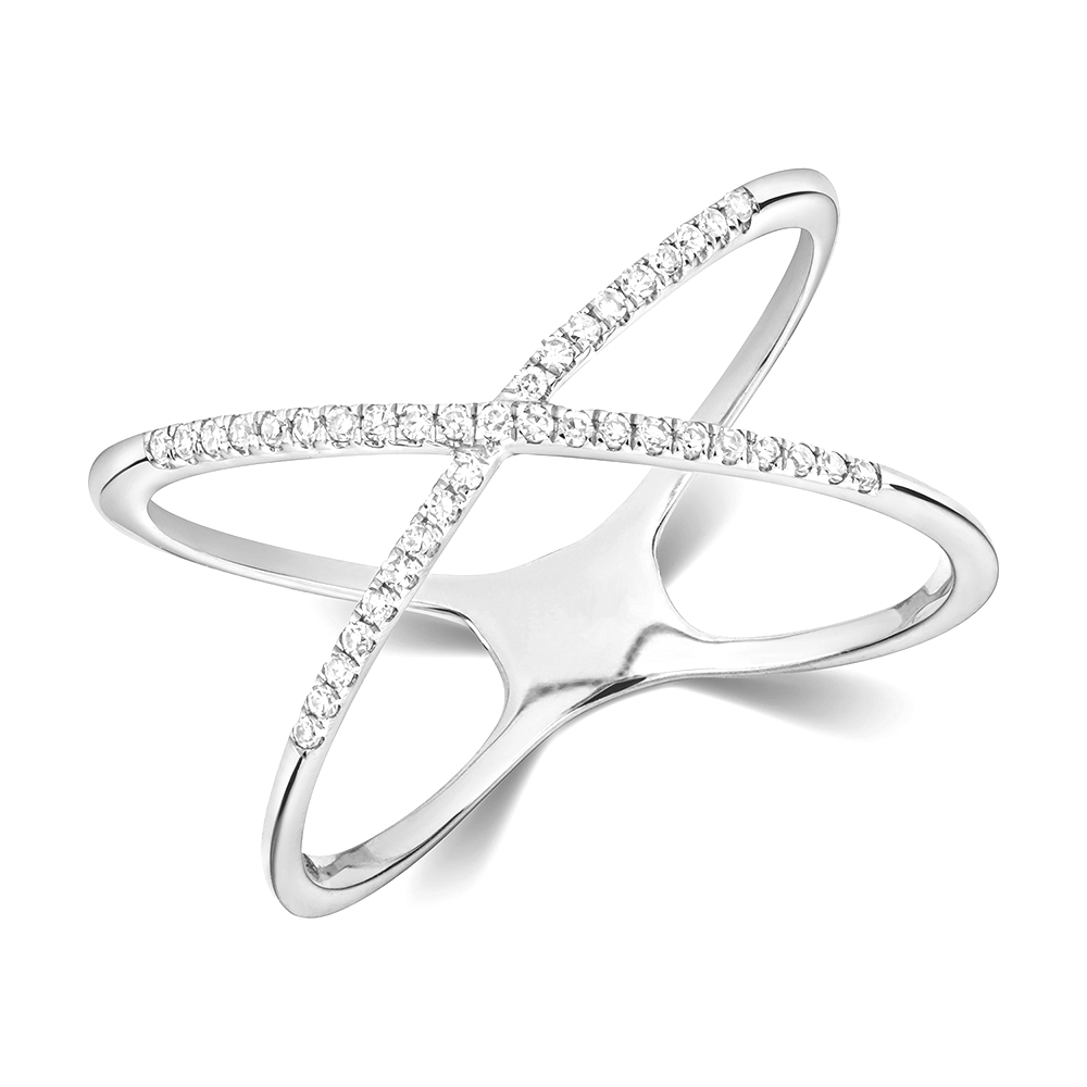 Purchase Prong Setting Round Diamond X Style Ring - Abelini