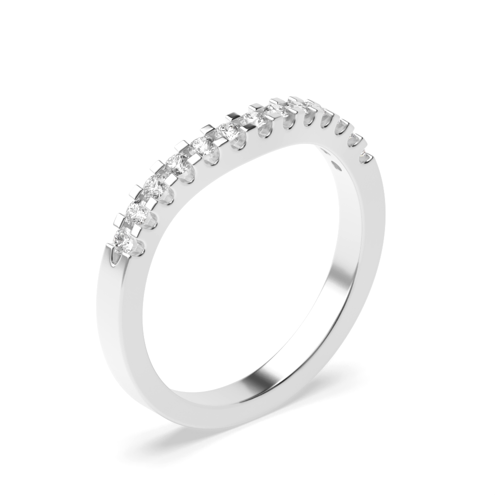 prong setting round diamond curve ring