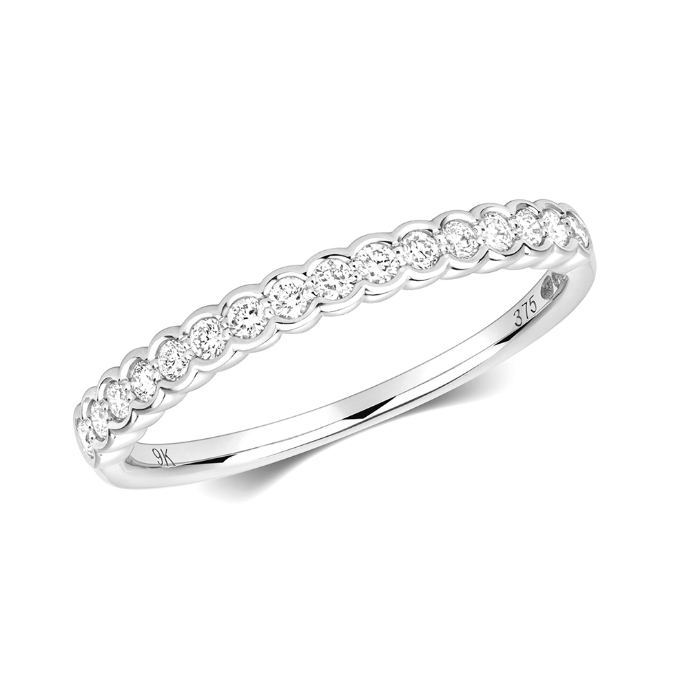 Buy Bezel Setting Round Diamond Half Eternity Ring Uk - Abelini