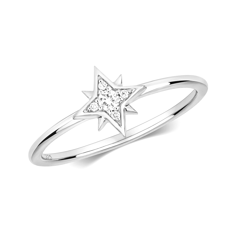 Buy Pave Setting Round Diamond Star Design Ring - Abelini