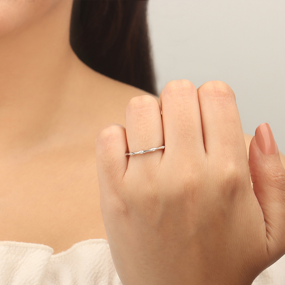 4 Prong Round Unusual Eternity Wedding Rings & Bands