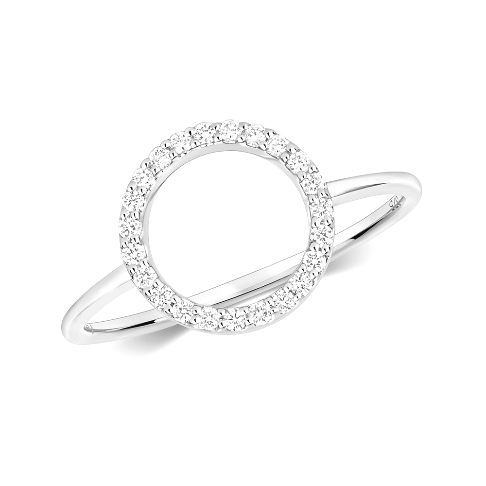 Purchase Prong Setting Round Diamond Circle Ring - Abelini