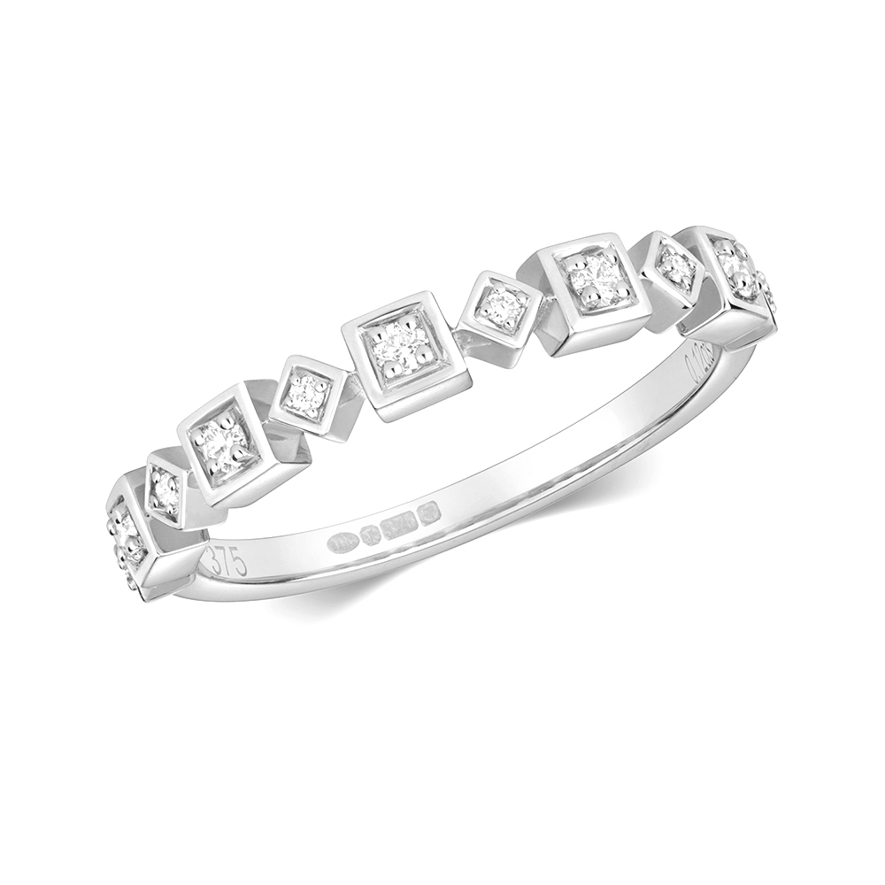 4 Prong Setting Round Diamond Half Eternity Ring Buy Online