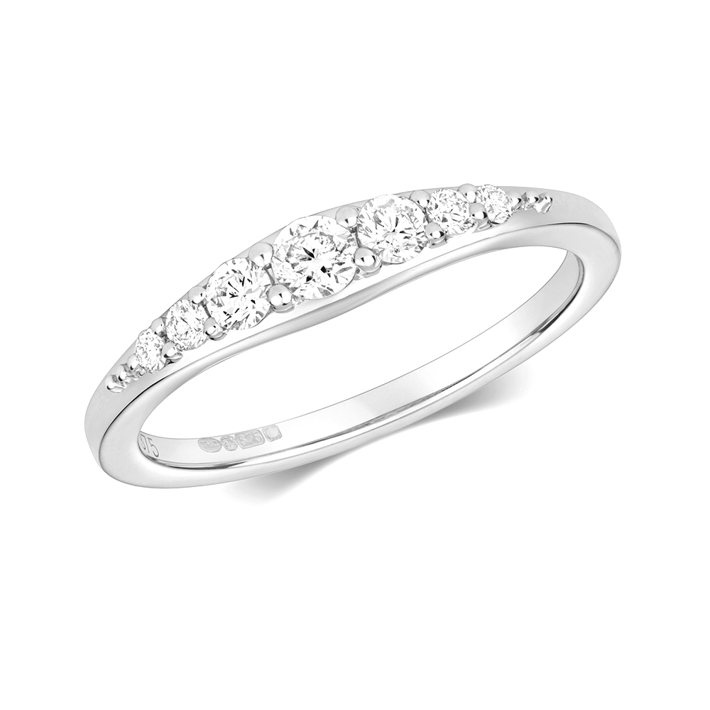 Prong Setting Round Diamond Half Eternity Ring Buy Online