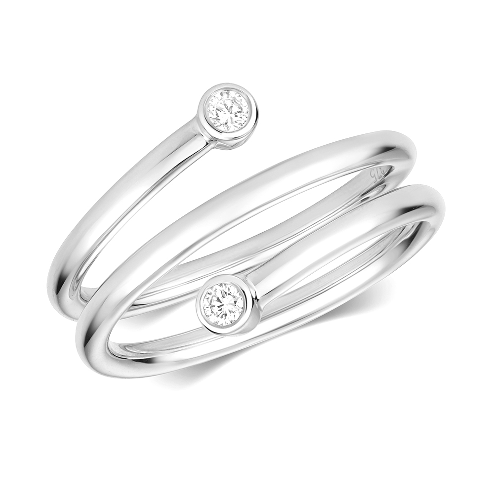 Purchase Bezel Setting Round Diamond Spiral Ring - Abelini