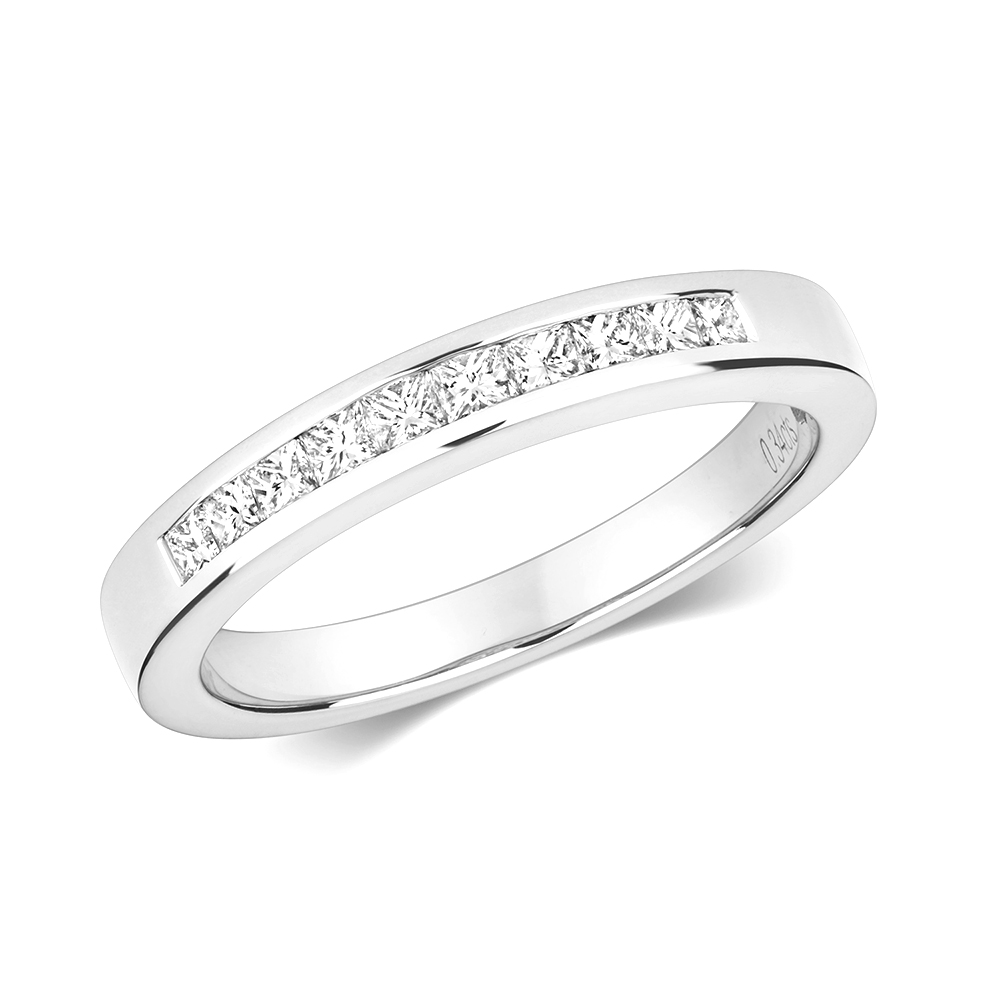 Buy Channel Set Princess Diamond Half Eternity Ring - Abelini