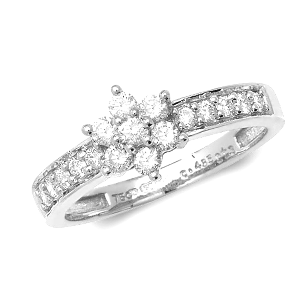Buy Prong Setting Round Lab Grown Diamond Shoulders Set Ring Uk - Abelini