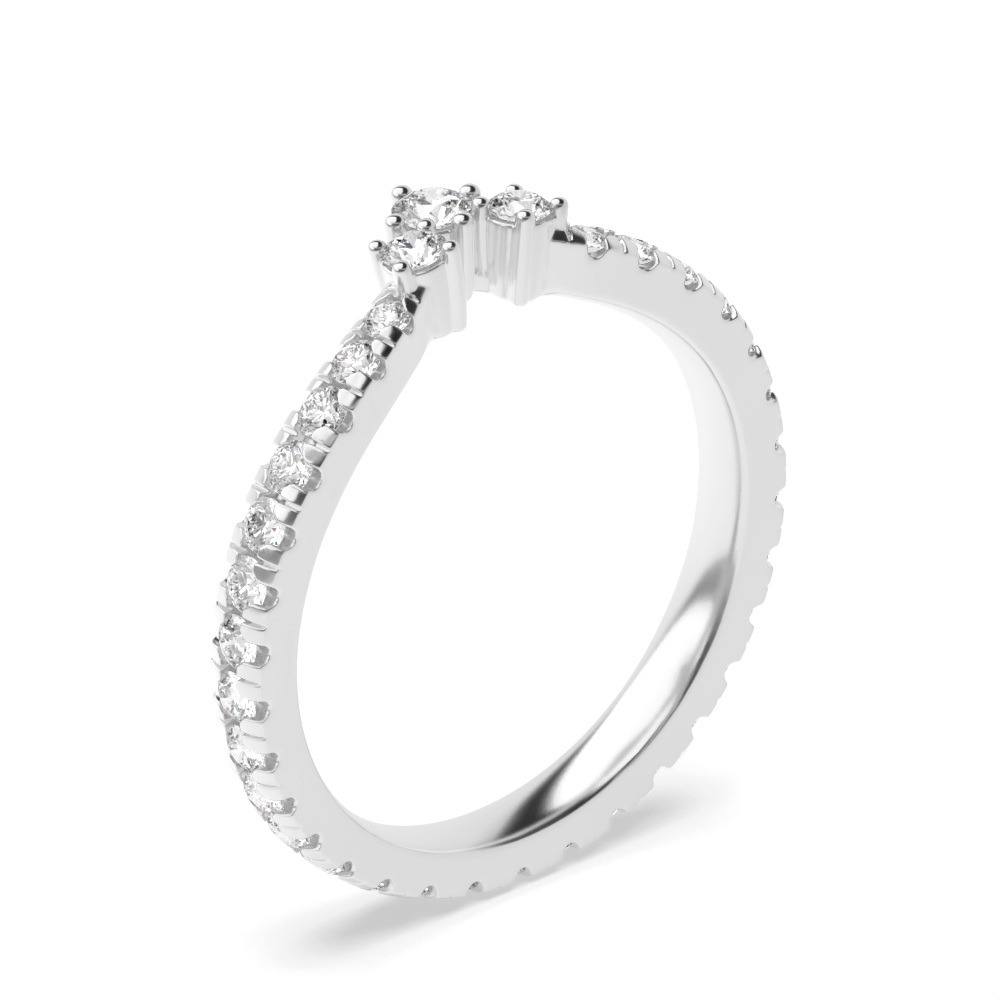 prong setting round shape Lab Grown Diamond womens full eternity ring