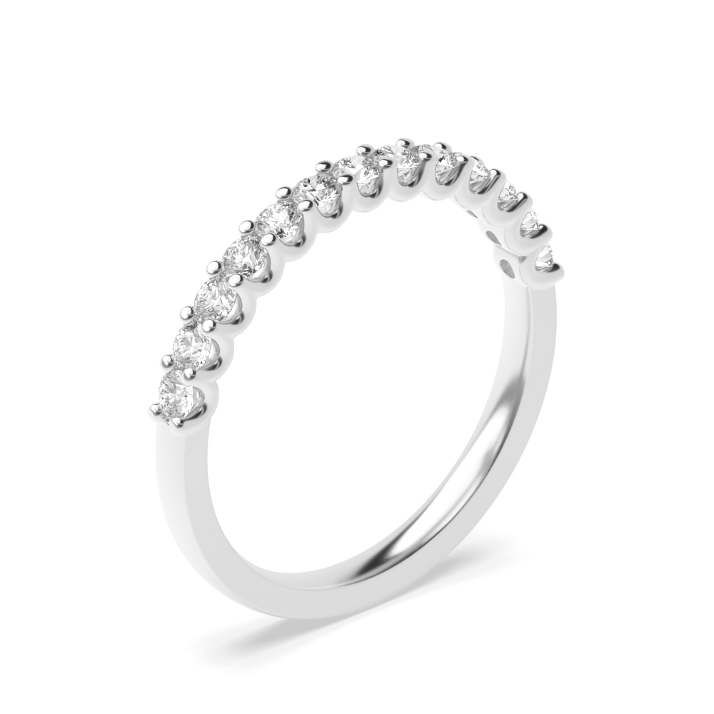 prong setting round diamond half eternity ring