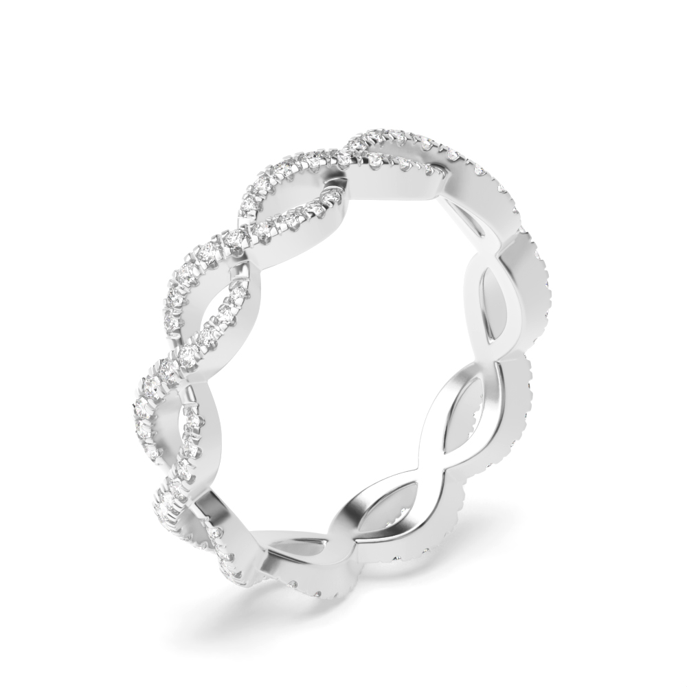 Channel Setting Round Shape Crossover Diamond Full Eternity Ring