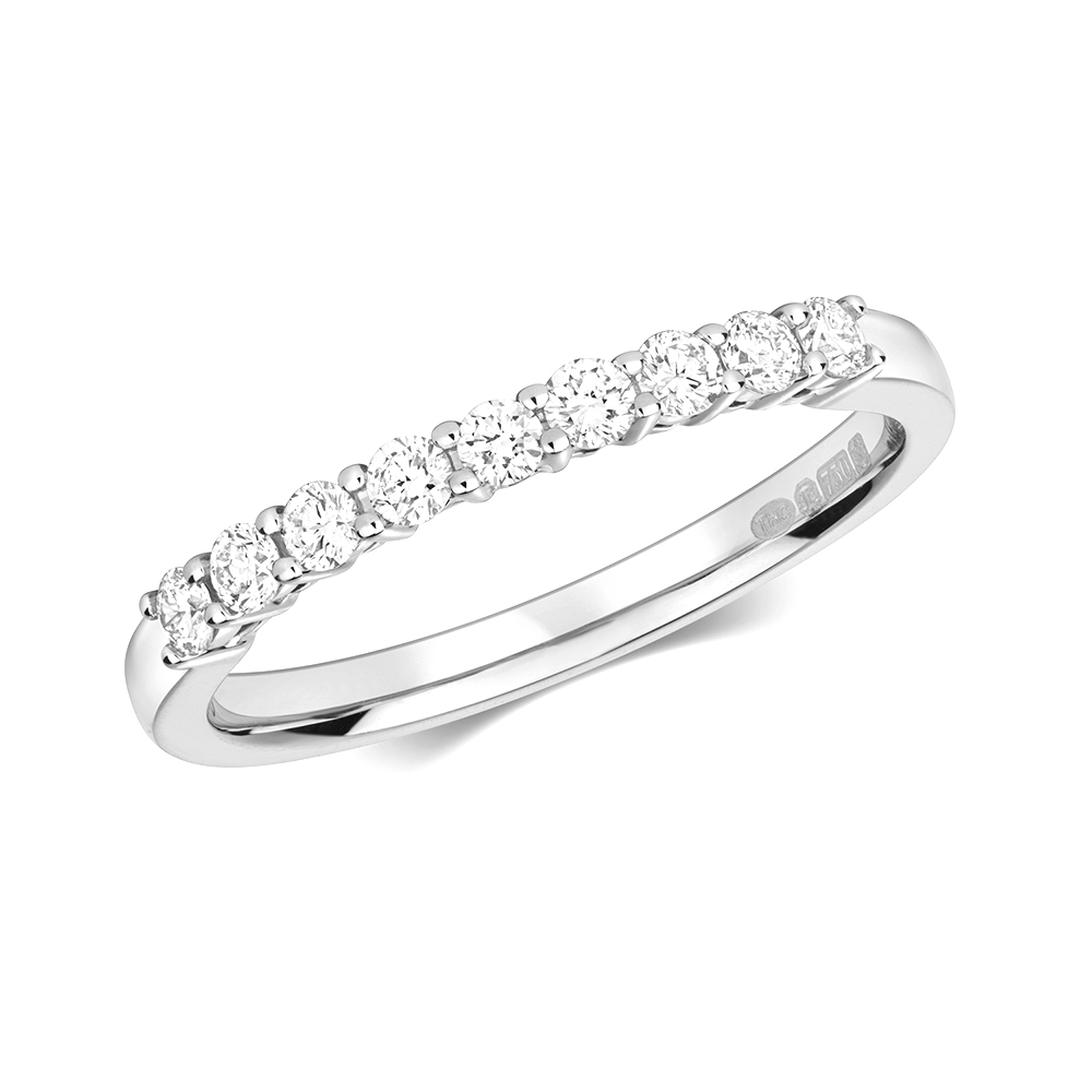 Buy 4 Prong Setting Half Eternity Round Diamond Ring Uk - Abelini