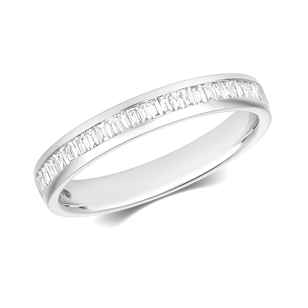 Buy Channel Setting Half Eternity Baguette Diamond Ring - Abelini