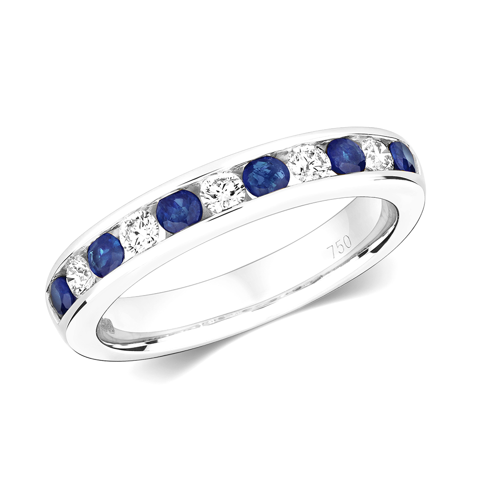 channel setting half eternity round Lab Grown Diamond ring