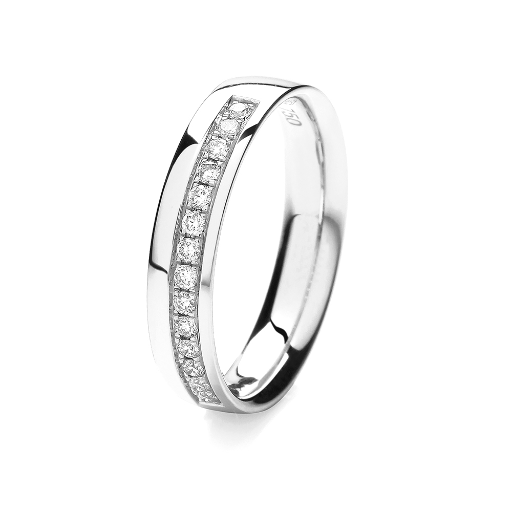 Buy Pave Setting Half Eternity Round Diamond Ring Uk - Abelini