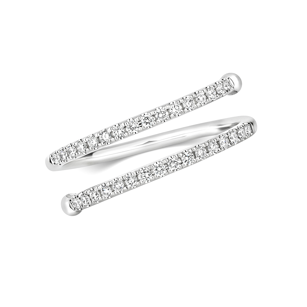 4 Prong Setting Round Shape Spiral Style Eternity Ring Abelini