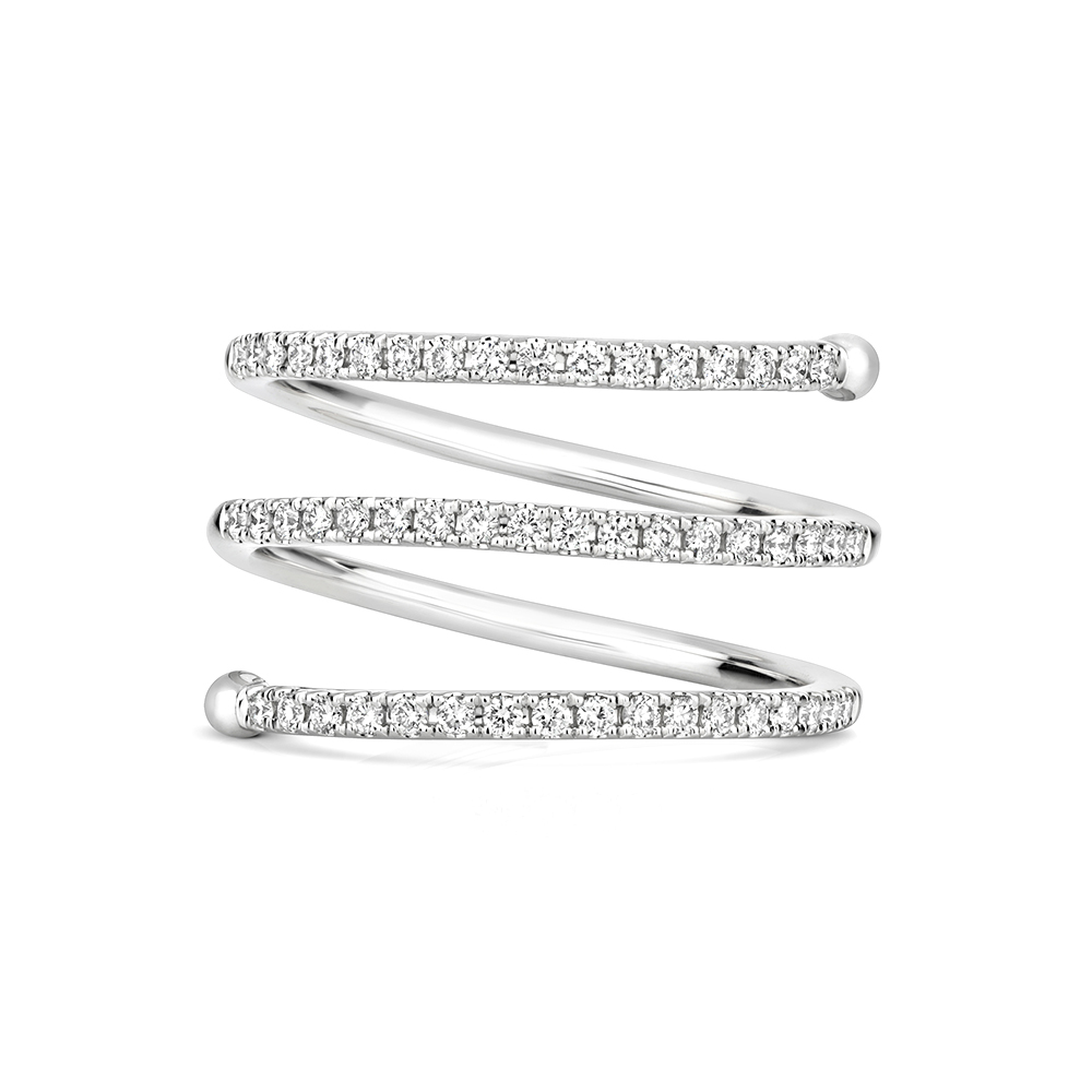 4 prong setting round shape spiral style eternity ring