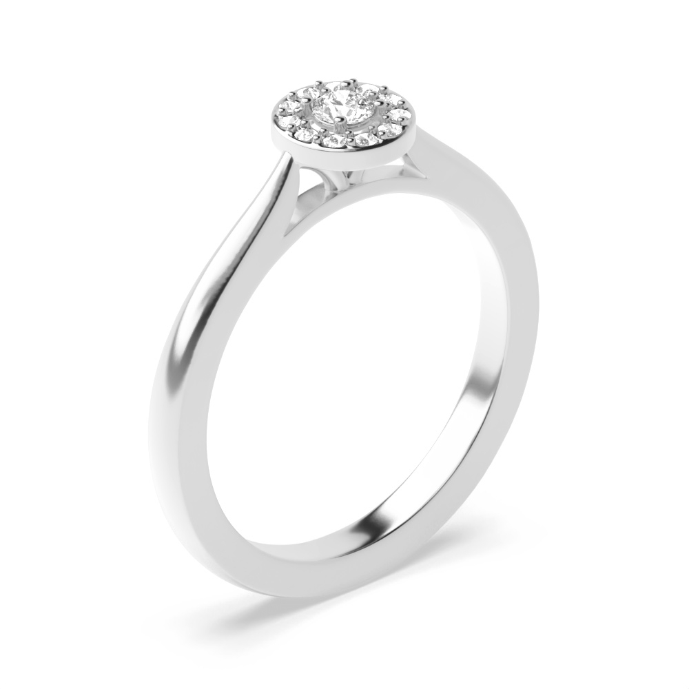 prong setting round shape classic popular halo Moissanite engagement ring