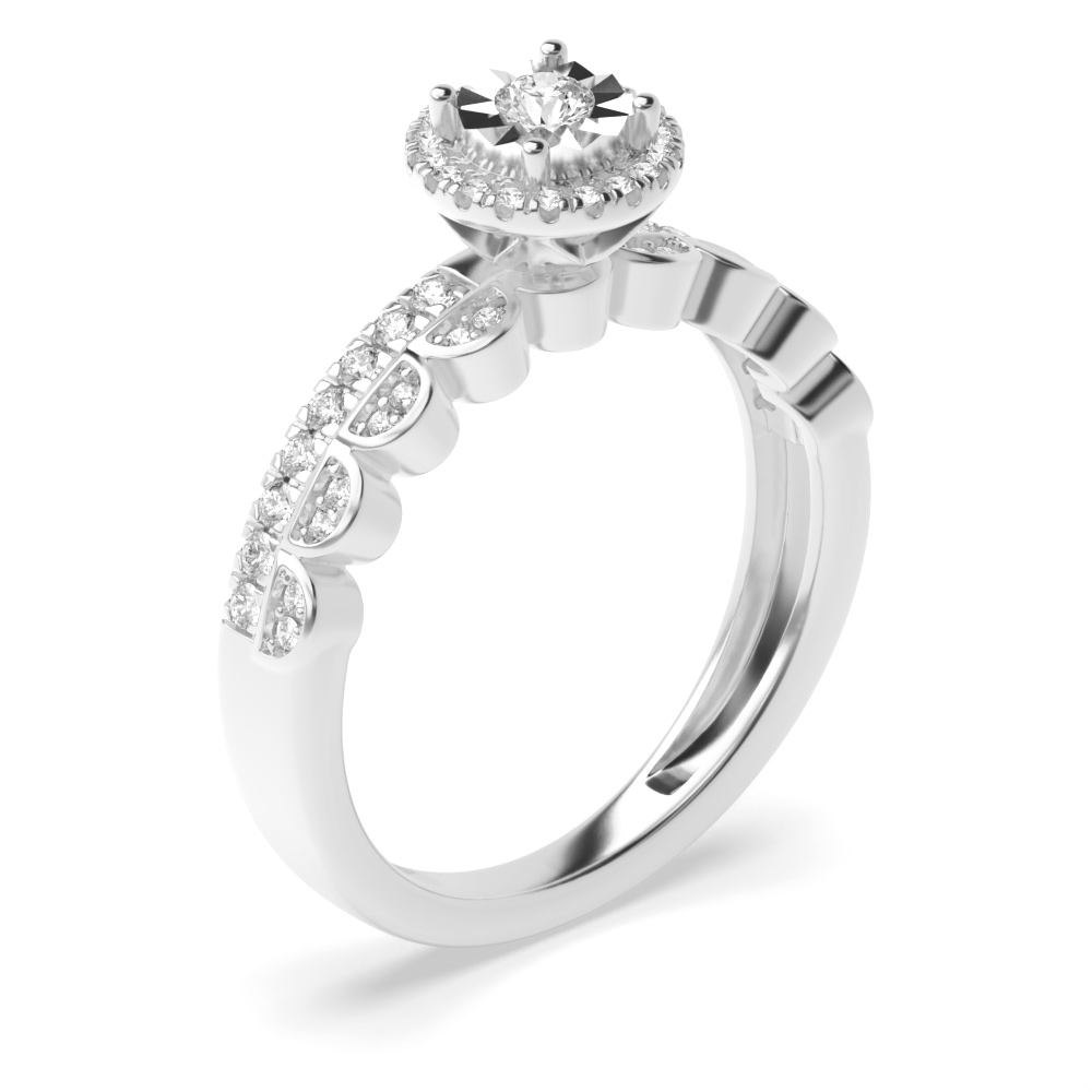 share setting round shape Moissanite bridal set engagement ring