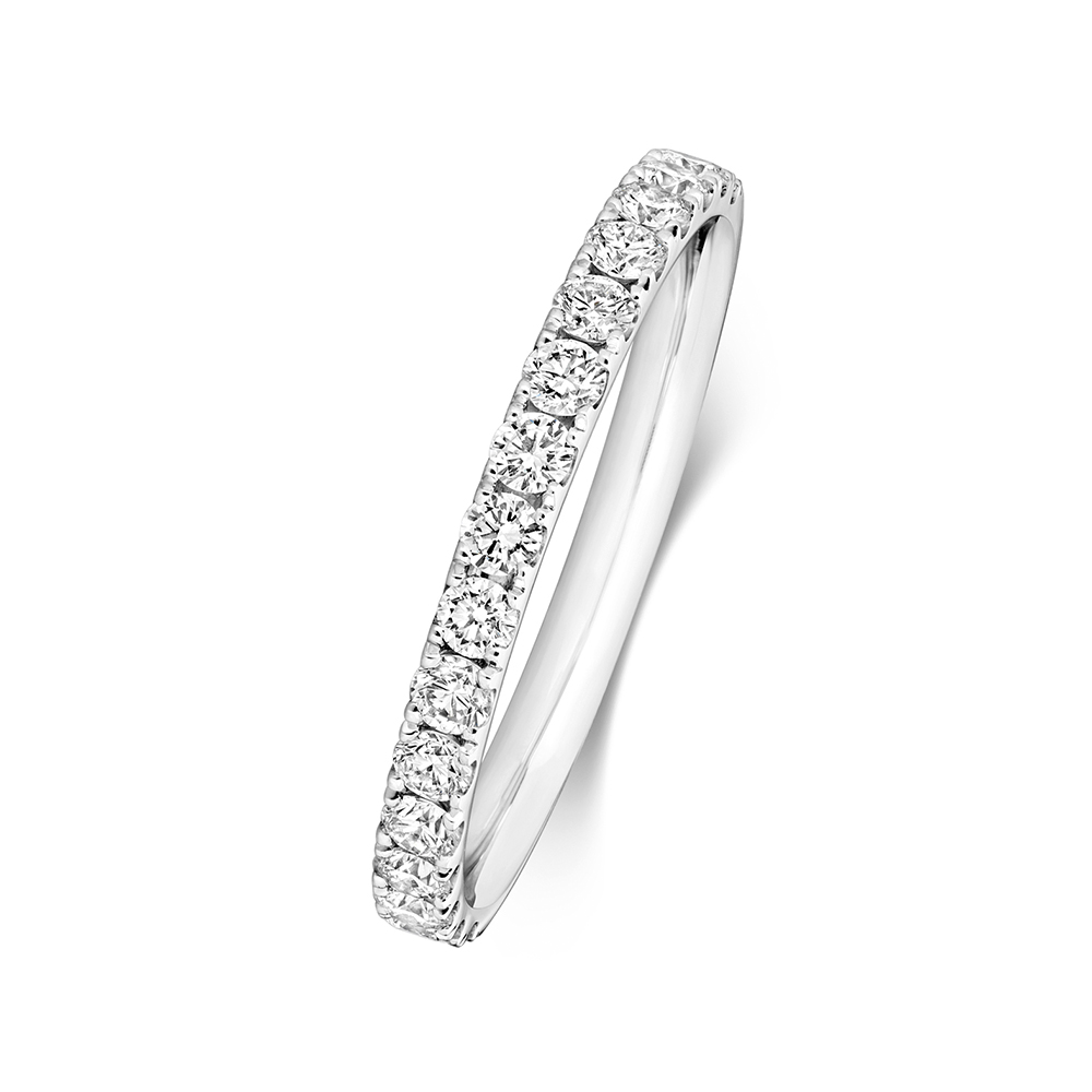 4 prong setting round shape half eternity ring