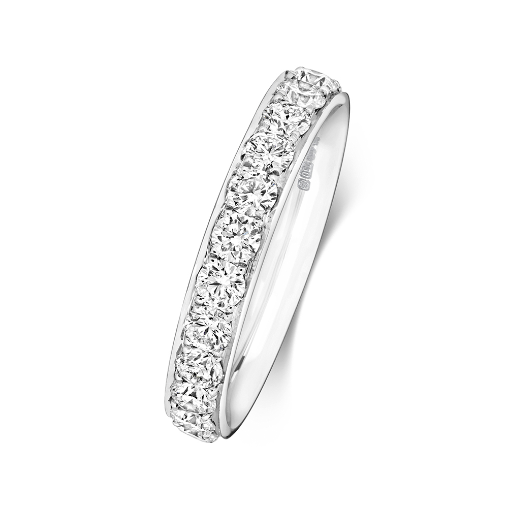 4 Prong Setting Round Shape Full Eternity Ring | Abelini Uk