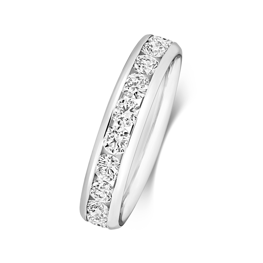 Channel Setting Round Shape Half Eternity Ring | Abelini Uk