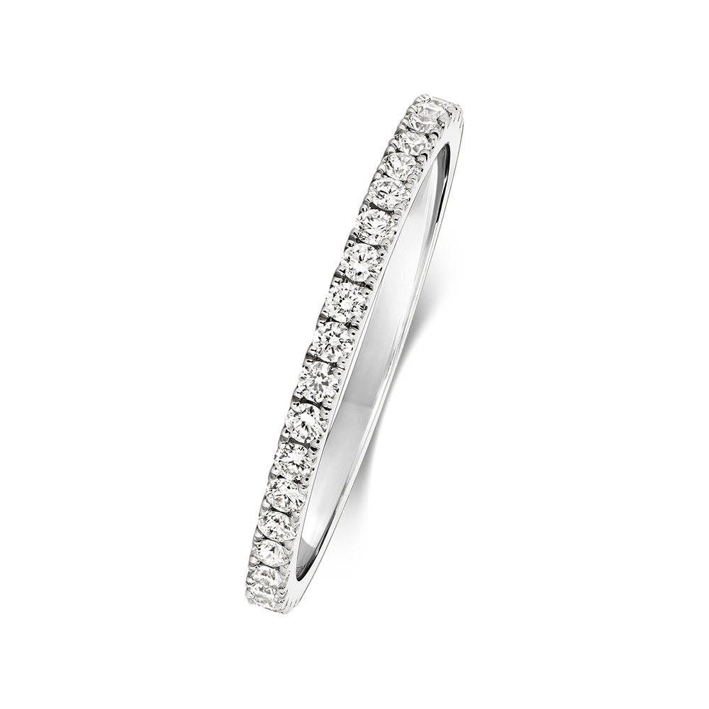 4 Prong Setting Round Shape Half Etrnity Ring | Abelini 