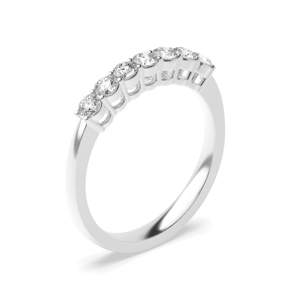4 prong setting round shape diamond seven stone ring