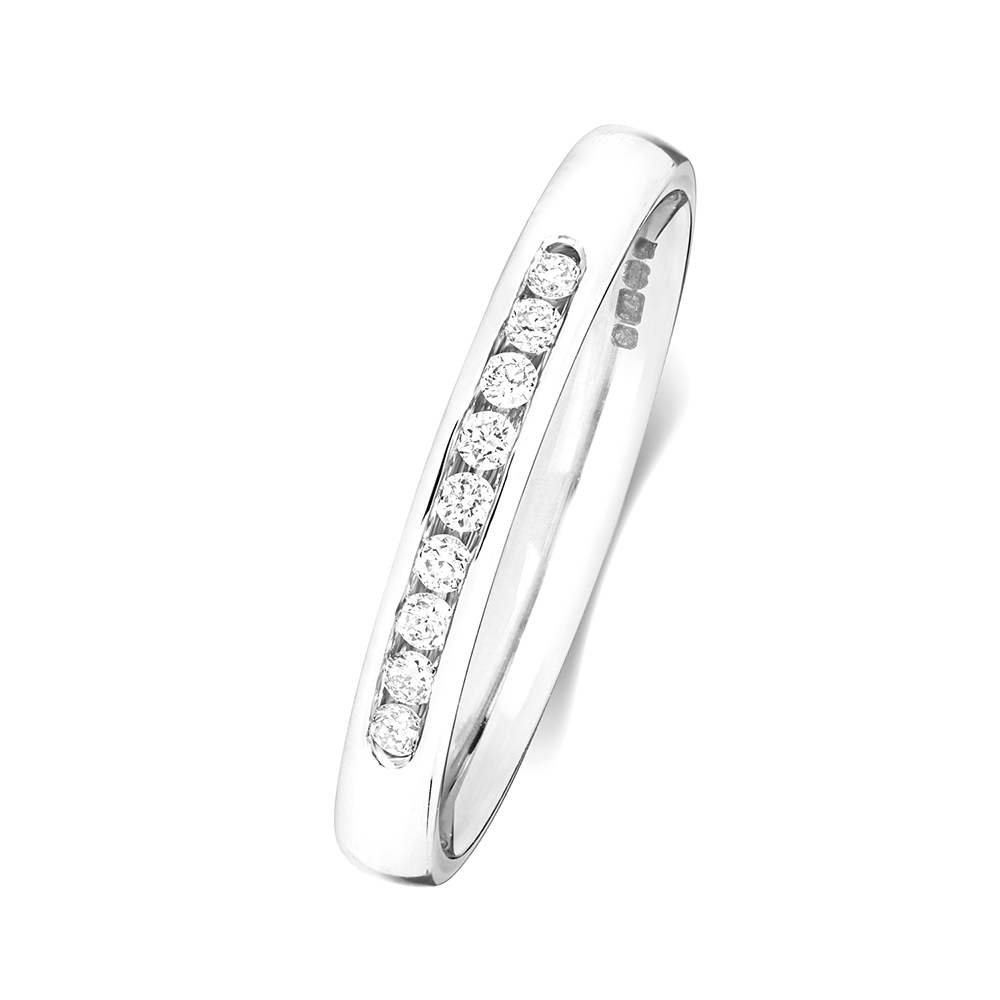 channel setting round Lab Grown Diamond half eternity ring