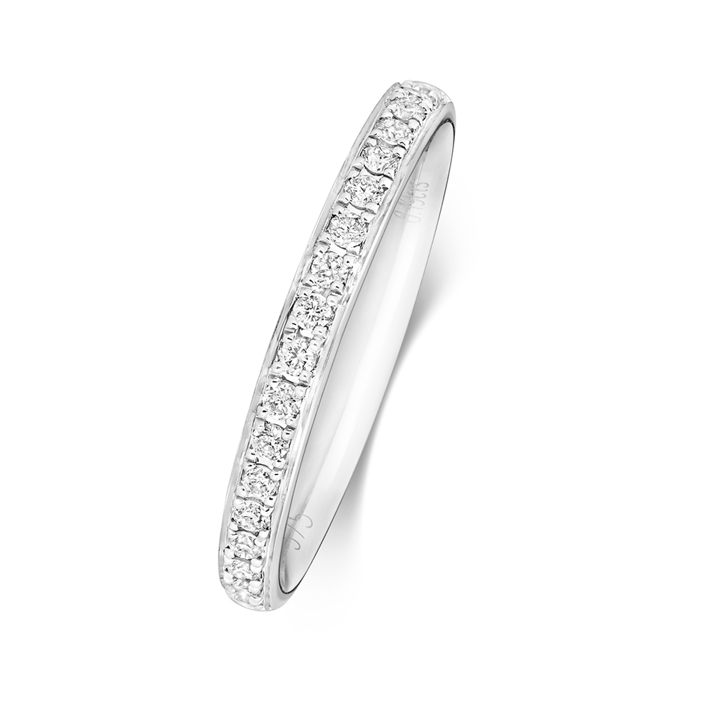 prong setting round Lab Grown Diamond half eternity ring