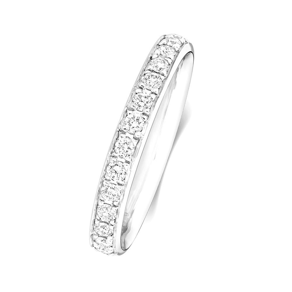 prong setting round Lab Grown Diamond half eternity ring