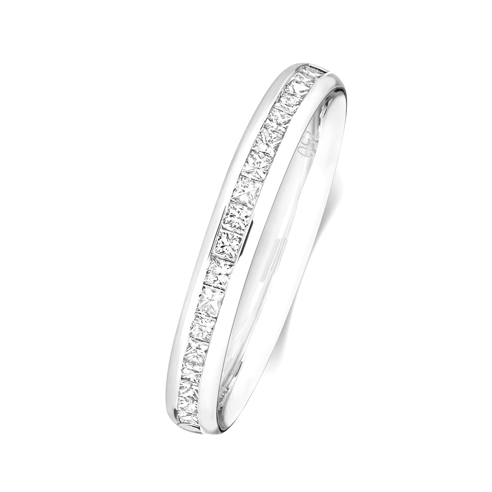 Channel Setting Princess Diamond Half Eternity Ring - Abelini Uk