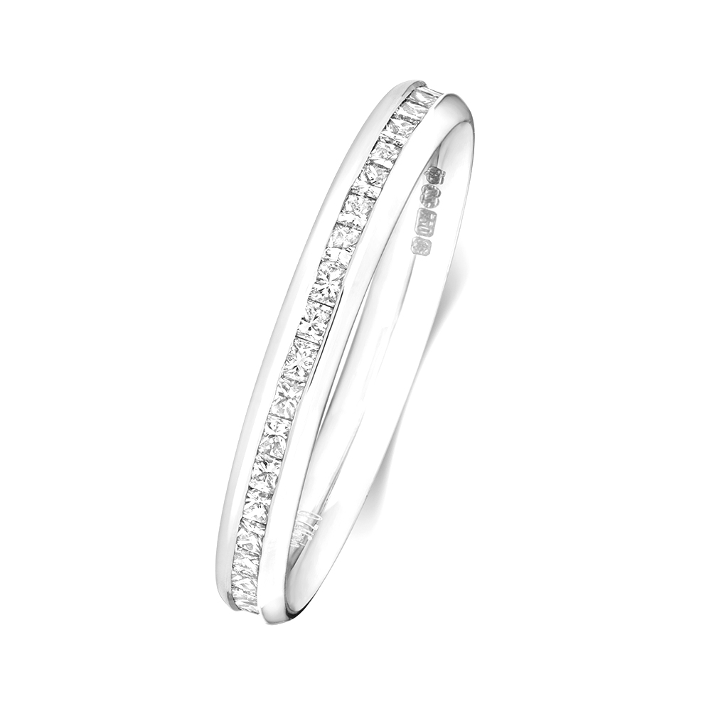 Channel Setting Princess Diamond Full Eternity Ring | Abelini