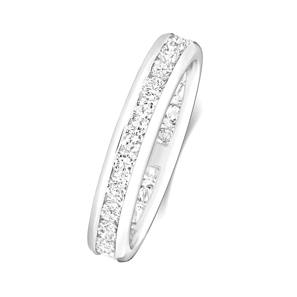 channel setting round diamond full eternity ring