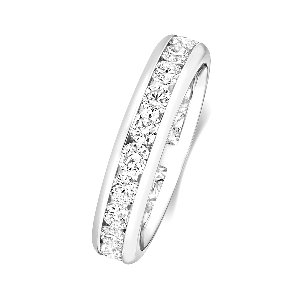 channel setting round diamond full eternity ring