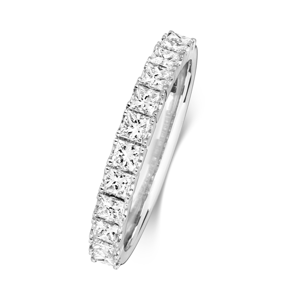 Buy Prong Setting Princess Diamond Half Eternity Ring - Abelini