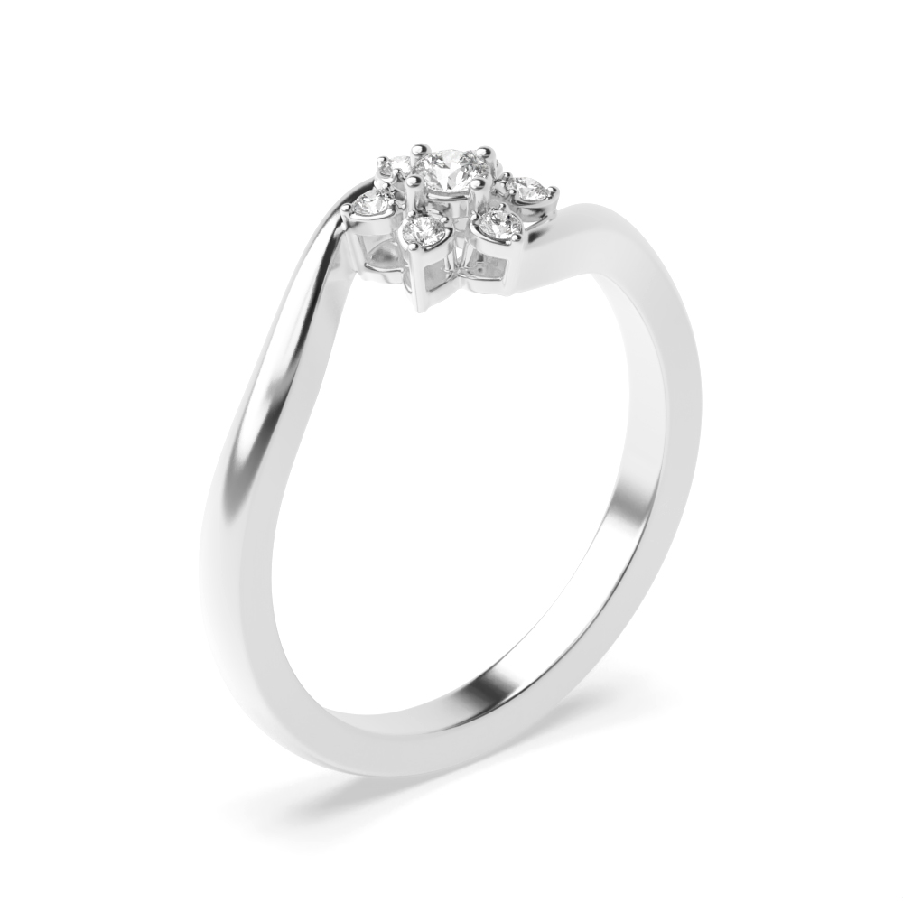 4 prong setting round shape Lab Grown Diamond cluster ring