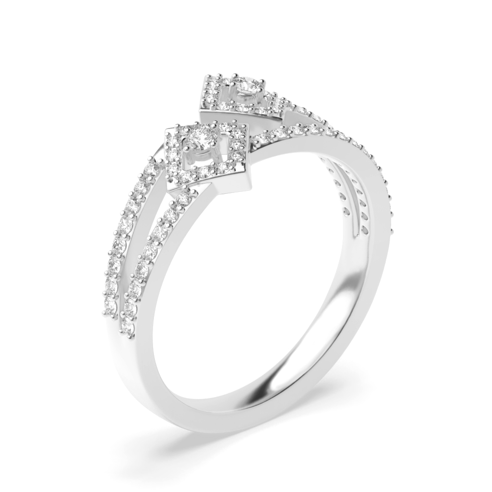 prong setting round shape Lab Grown Diamond engagement ring