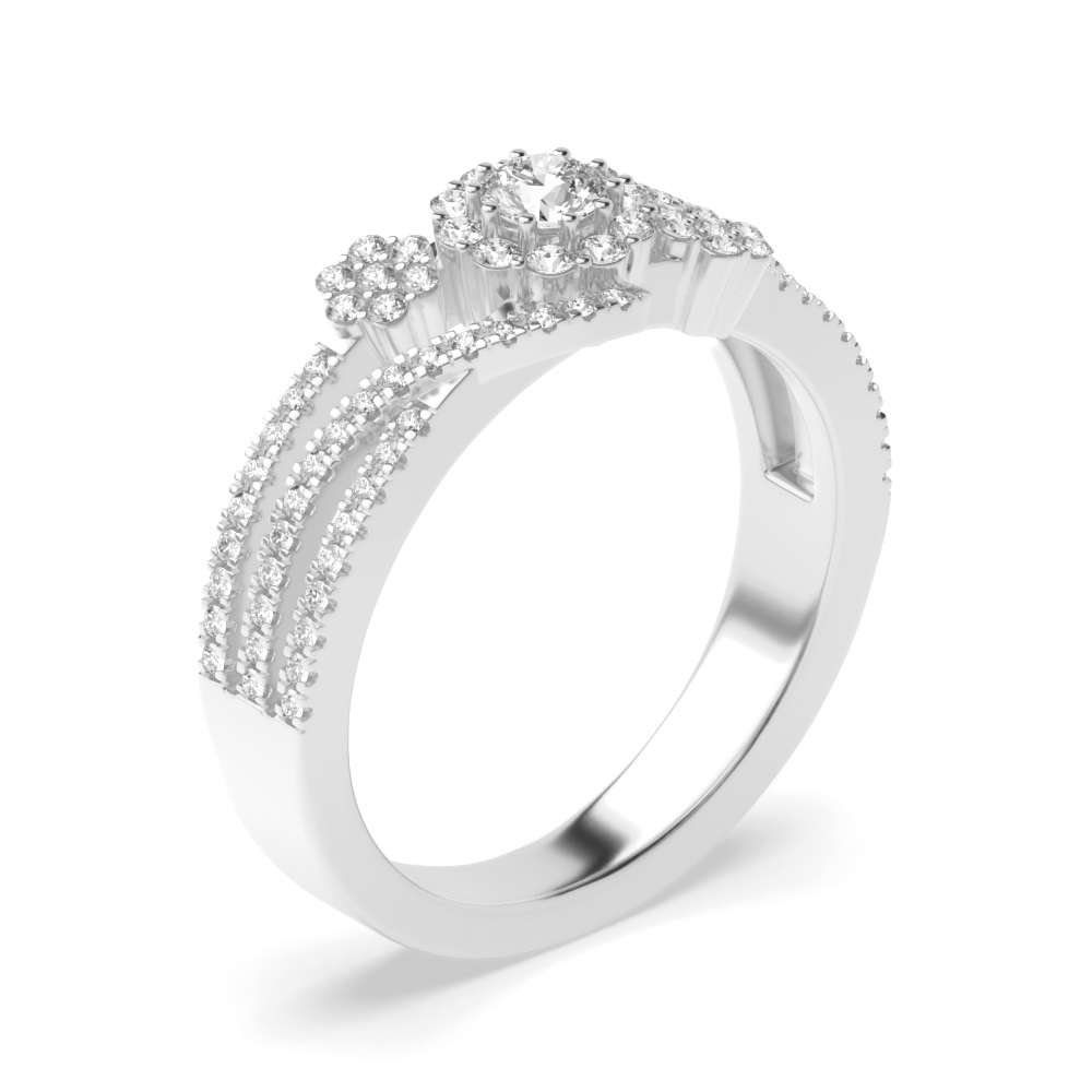 prong setting round shape Moissanite engagement ring