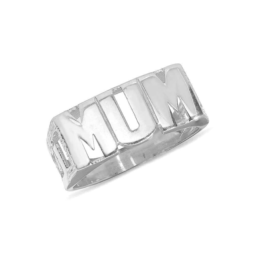 Purchase Online Plain Metal Curb Sides Mum Ring - Abelini