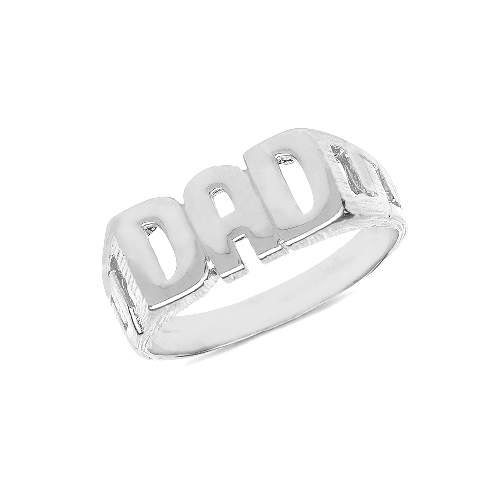 plain metal curb sides dad ring