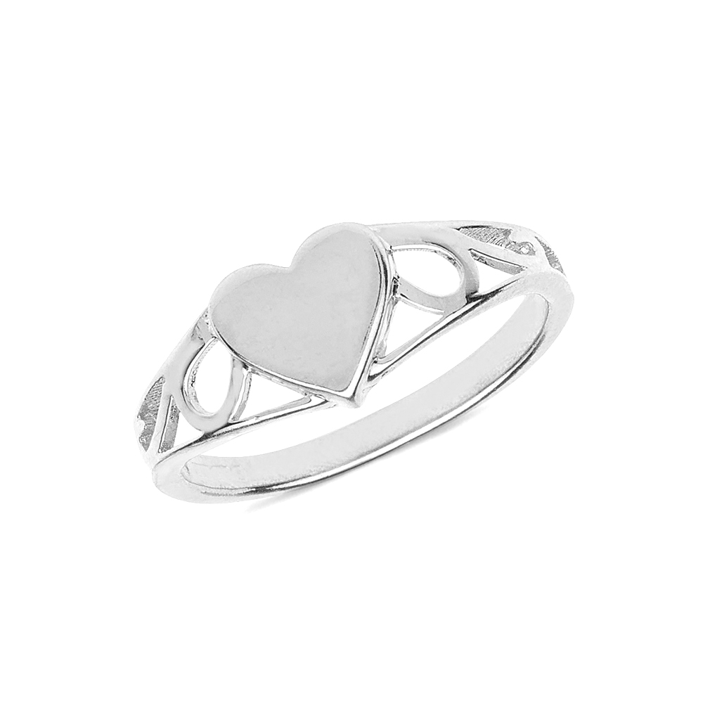 This adorable plain metal signet heart ring for babies