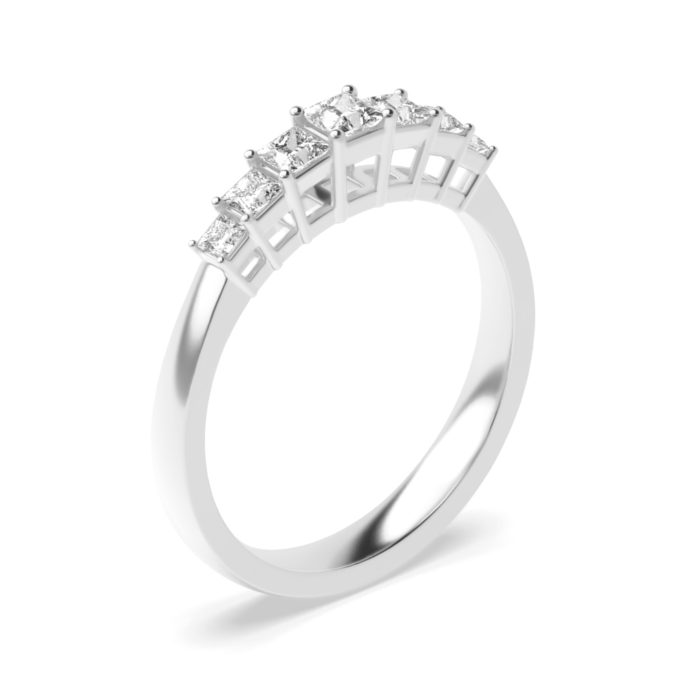 prong setting princess shape 7 Moissanite ring