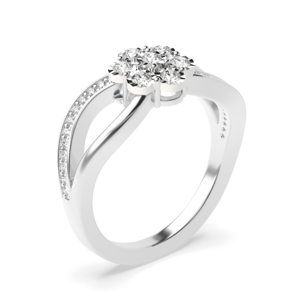 prong setting illusion set round Lab Grown Diamond ring