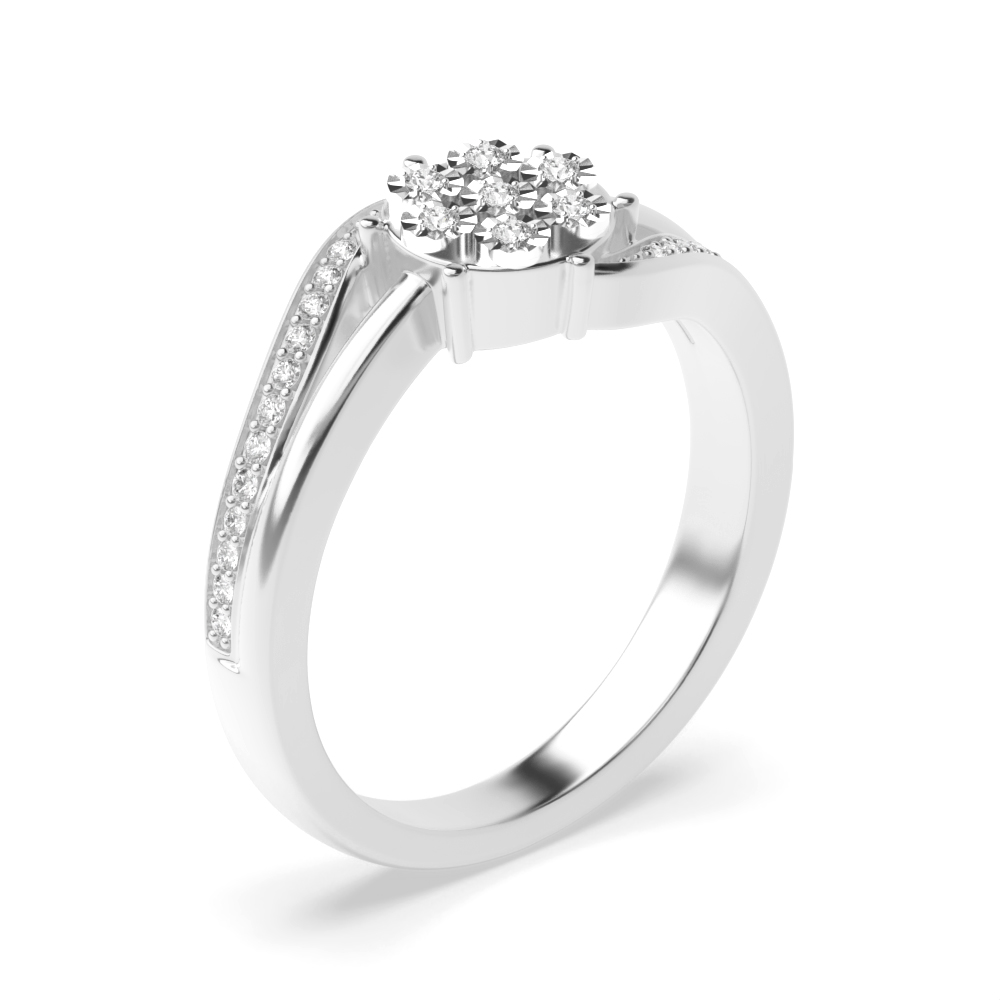 prong setting round Moissanite engagement ring