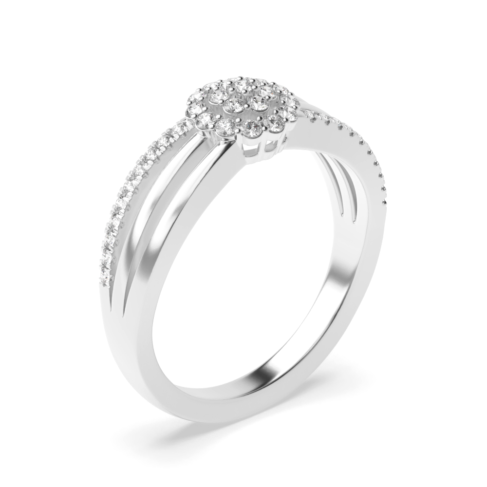 4 prong setting round shape Crossing Flower Lab Grown Diamond ring