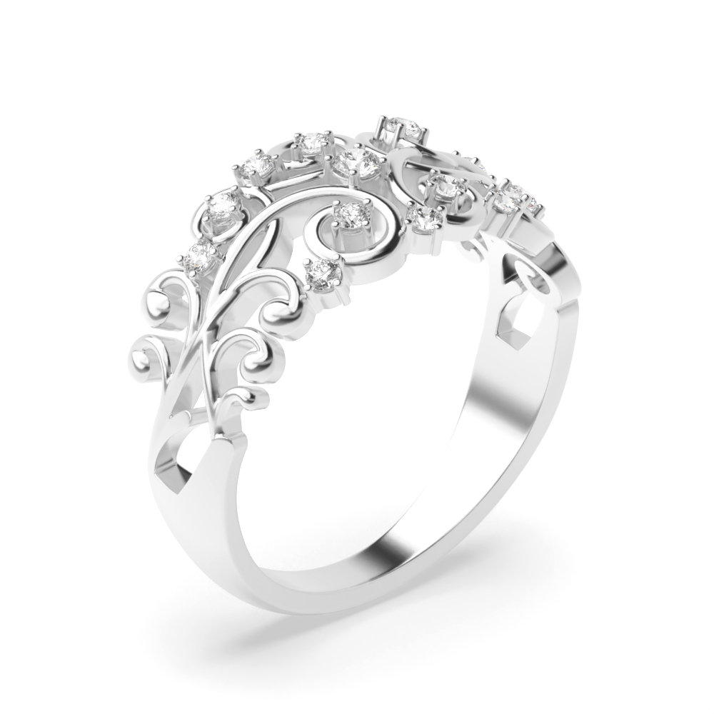 prong setting round Moissanite unique designer ring
