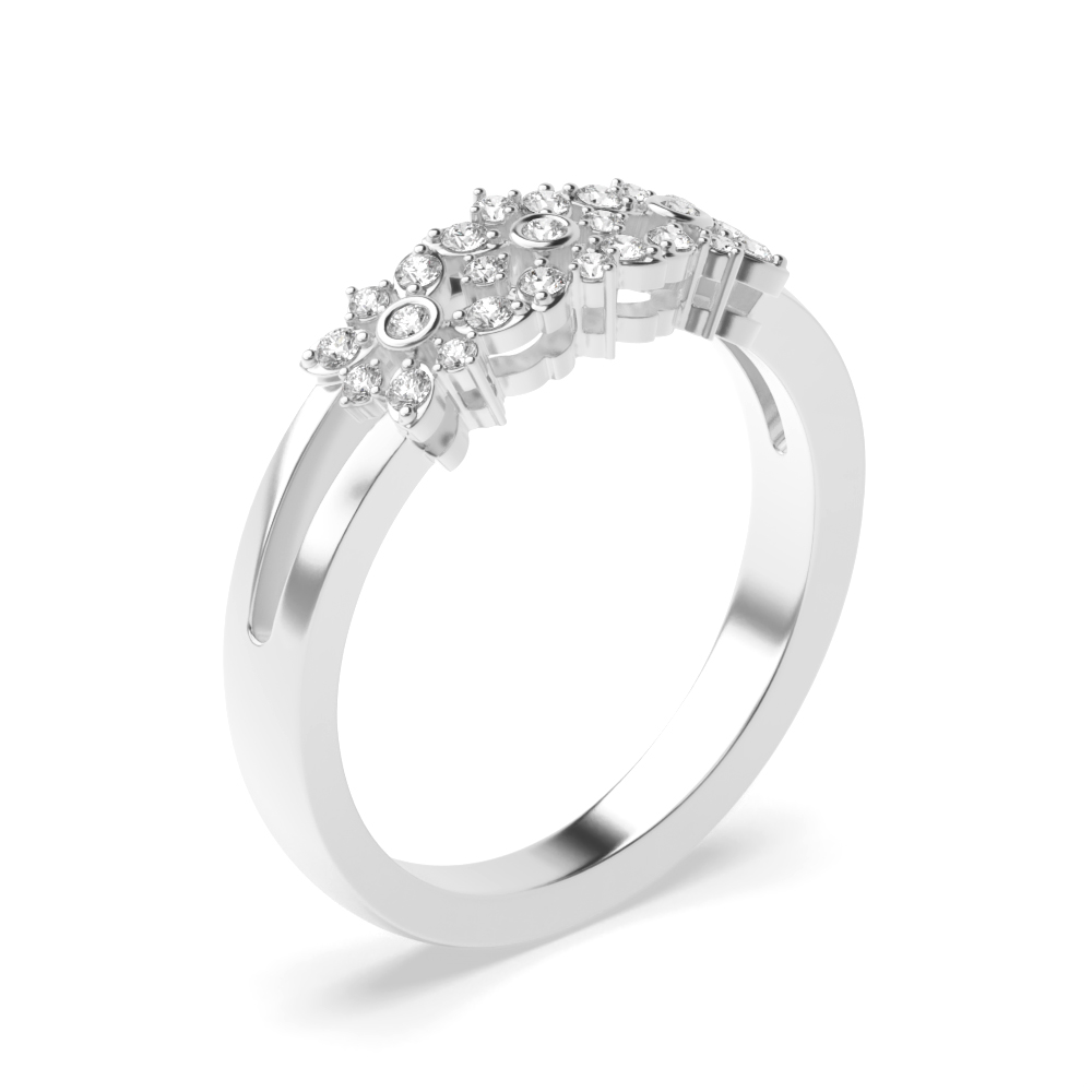 bezel and prong setting round Moissanite engagement ring