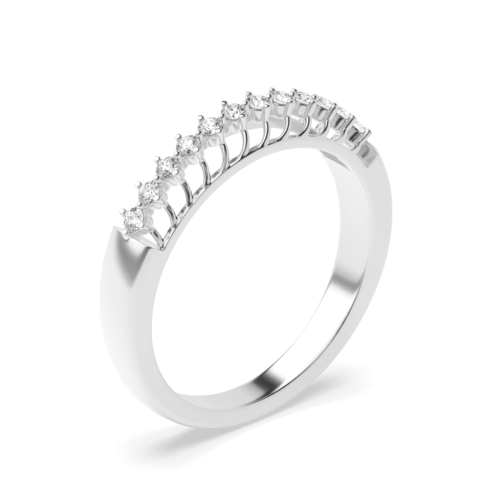 prong setting round Lab Grown Diamond half enternity ring