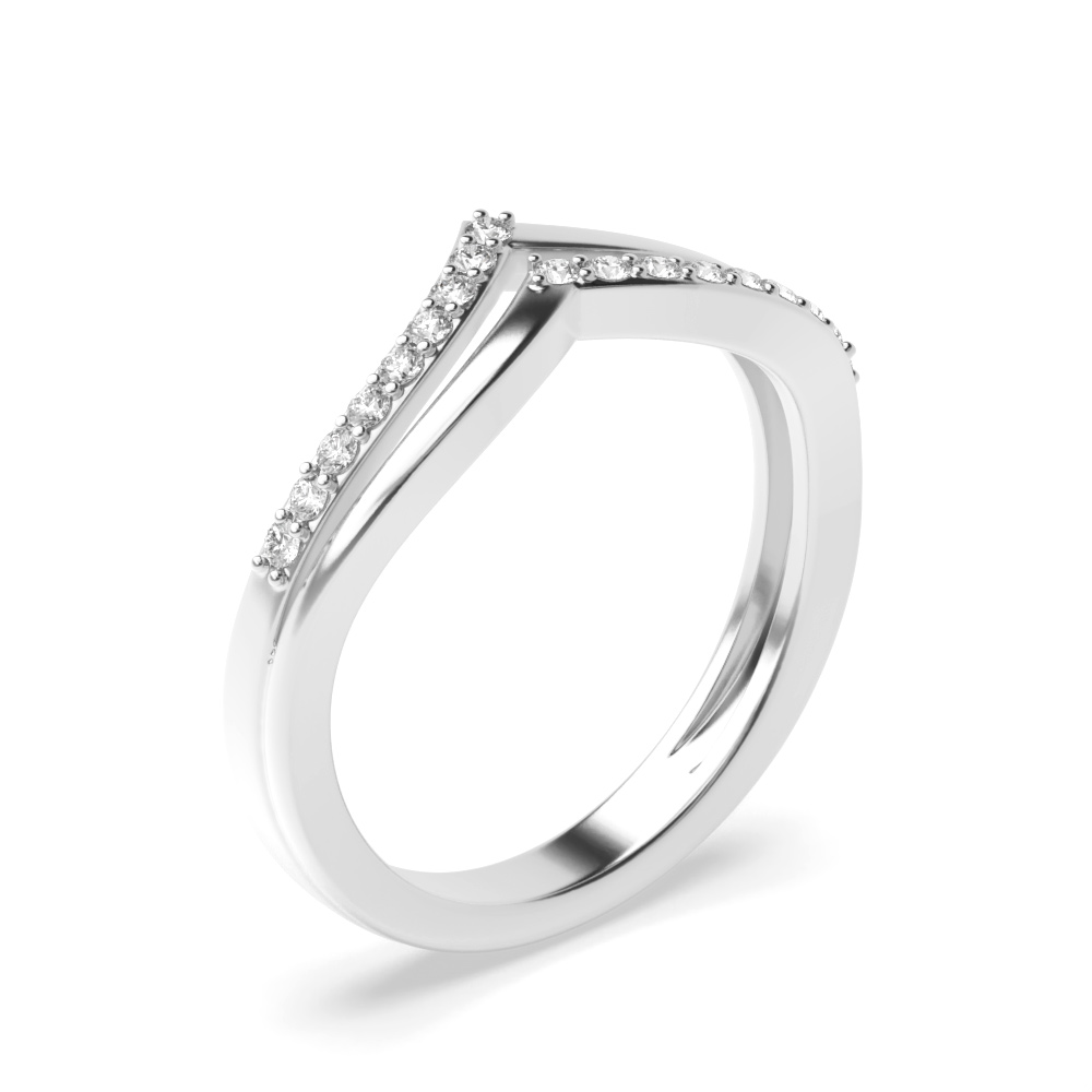 prong setting round diamond 2 row style engagement ring