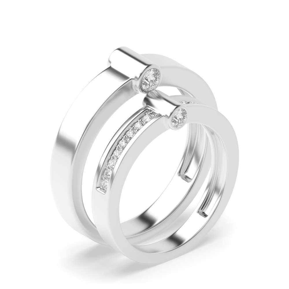 Buy Pave Setting Round Shape Diamond Wedding Band Ring - Abelini
